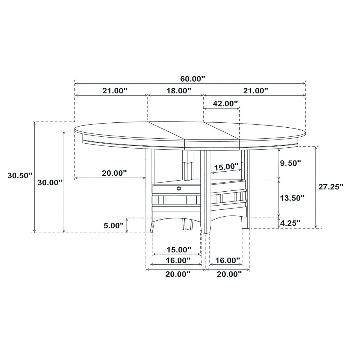 Dining Table - Lavon Dining Table with Storage Medium Grey