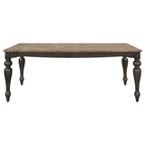 Bridget Rectangular Dining Table Brown Brushed and Charcoal Sandthrough | Coaster - 108221 - Home Elegance USA - 3