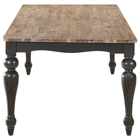 Dining Table - Bridget Rectangular Dining Table Brown Brushed and Charcoal Sandthrough