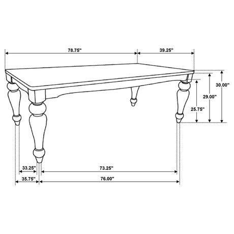 Dining Table - Bridget Rectangular Dining Table Brown Brushed and Charcoal Sandthrough