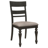 Bridget Ladder Back Dining Side Chair Stone Brown and Charcoal Sandthrough (Set of 2) | Coaster | Home Elegance USA