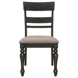 Bridget Ladder Back Dining Side Chair Stone Brown and Charcoal Sandthrough (Set of 2) | Coaster | Home Elegance USA