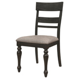 Bridget Ladder Back Dining Side Chair Stone Brown and Charcoal Sandthrough (Set of 2) | Coaster | Home Elegance USA