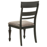 Bridget Ladder Back Dining Side Chair Stone Brown and Charcoal Sandthrough (Set of 2) | Coaster | Home Elegance USA