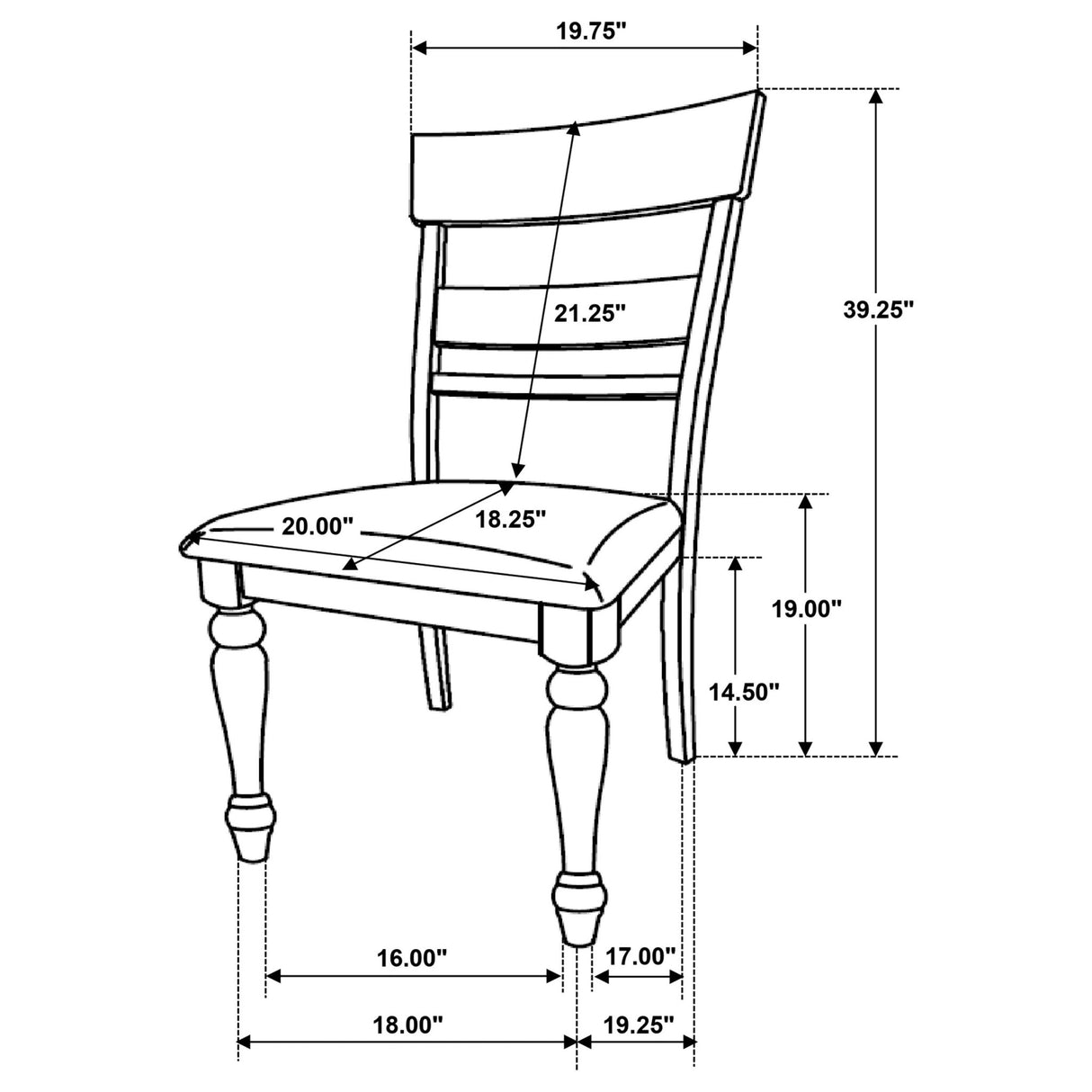 Bridget Ladder Back Dining Side Chair Stone Brown and Charcoal Sandthrough (Set of 2) | Coaster | Home Elegance USA