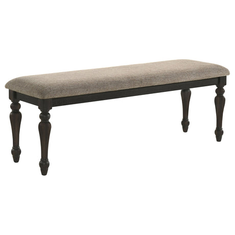 Bridget Upholstered Dining Bench Stone Brown and Charcoal Sandthrough | Coaster | Home Elegance USA