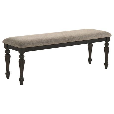 Bench - Bridget Upholstered Dining Bench Stone Brown and Charcoal Sandthrough