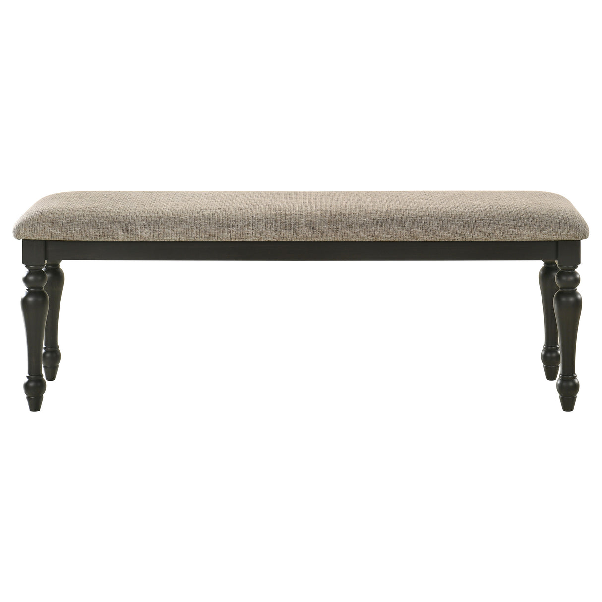 Bench - Bridget Upholstered Dining Bench Stone Brown and Charcoal Sandthrough