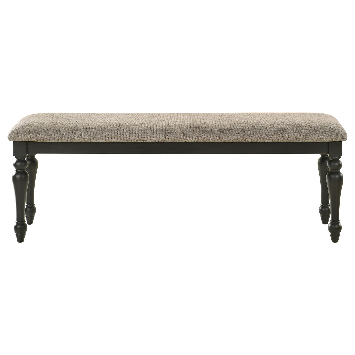 Bench - Bridget Upholstered Dining Bench Stone Brown and Charcoal Sandthrough