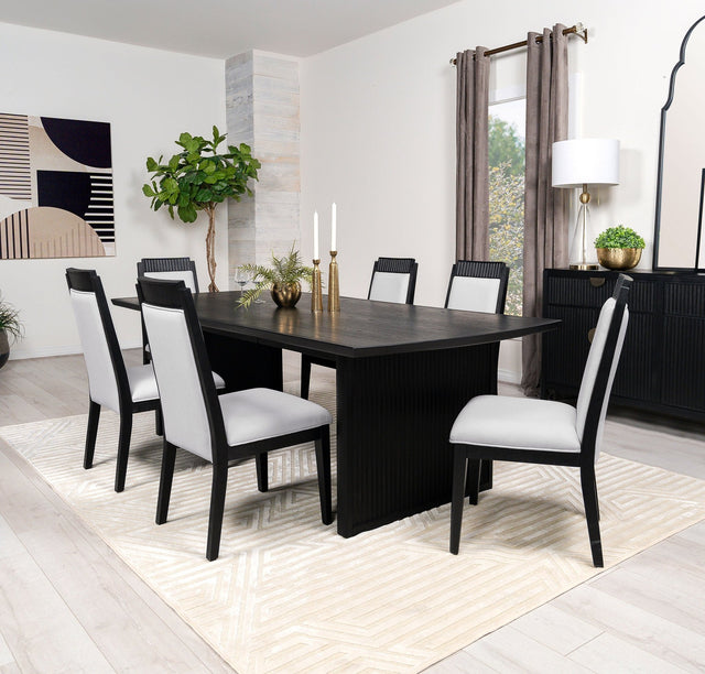 Brookmead 7 - piece Rectangular Dining Set with 18" Removable Extension Leaf Black | Coaster | Home Elegance USA