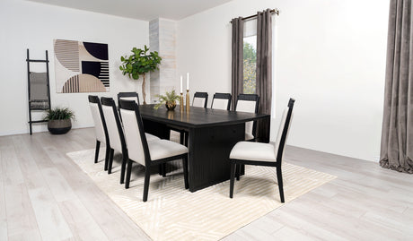 Brookmead 9-piece Extension Leaf Dining Table Set Black - Home Elegance USA