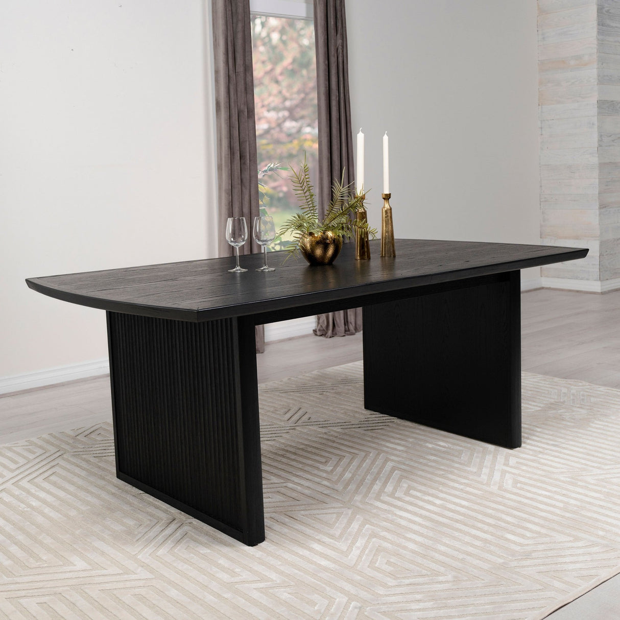 Brookmead Rectangular Dining Table with 18" Removable Extension Leaf Black | Coaster | Home Elegance USA