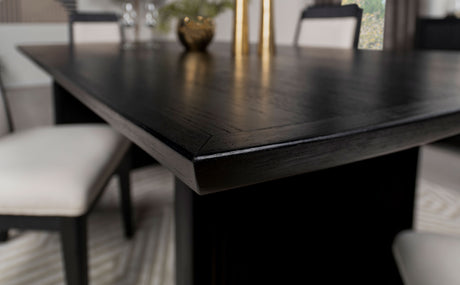 Dining Table - Brookmead Rectangular Dining Table with 18" Removable Extension Leaf Black