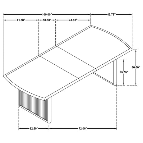 Dining Table - Brookmead Rectangular Dining Table with 18" Removable Extension Leaf Black