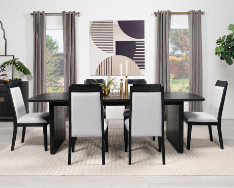 Dining Table - Brookmead Rectangular Dining Table with 18" Removable Extension Leaf Black