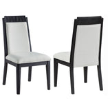 Brookmead Upholstered Dining Side Chair Ivory and Black (Set of 2) | Coaster | Home Elegance USA