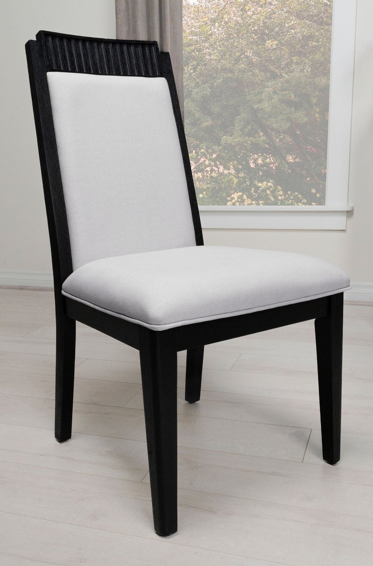 Brookmead Upholstered Dining Side Chair Ivory and Black (Set of 2) | Coaster | Home Elegance USA