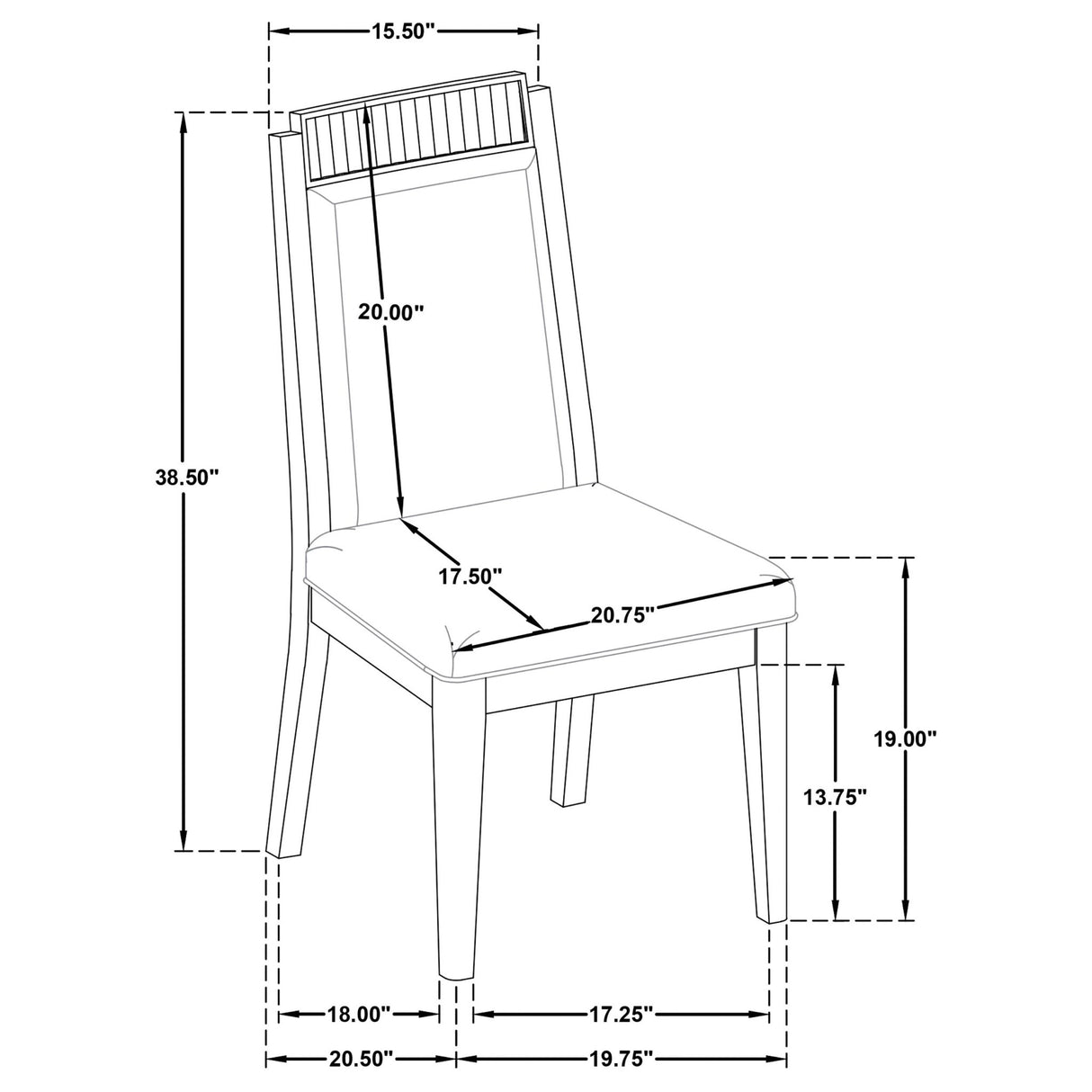 Brookmead Upholstered Dining Side Chair Ivory and Black (Set of 2) | Coaster | Home Elegance USA