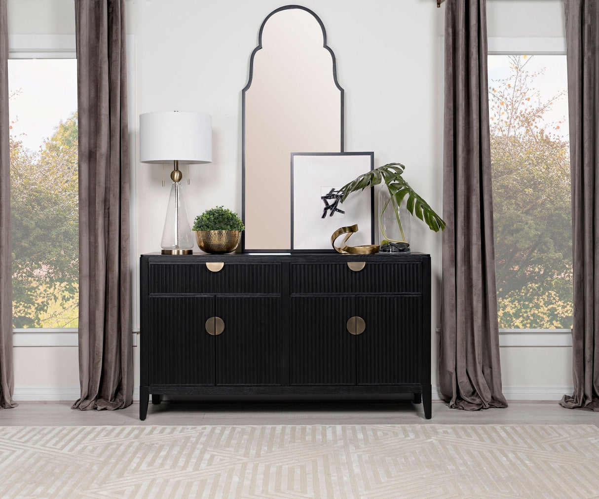 Brookmead 2 - drawer Sideboard Buffet with Storage Cabinet Black | Coaster | Home Elegance USA