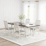 Aventine 5-piece Extension Leaf Dining Set Vintage White - Home Elegance USA