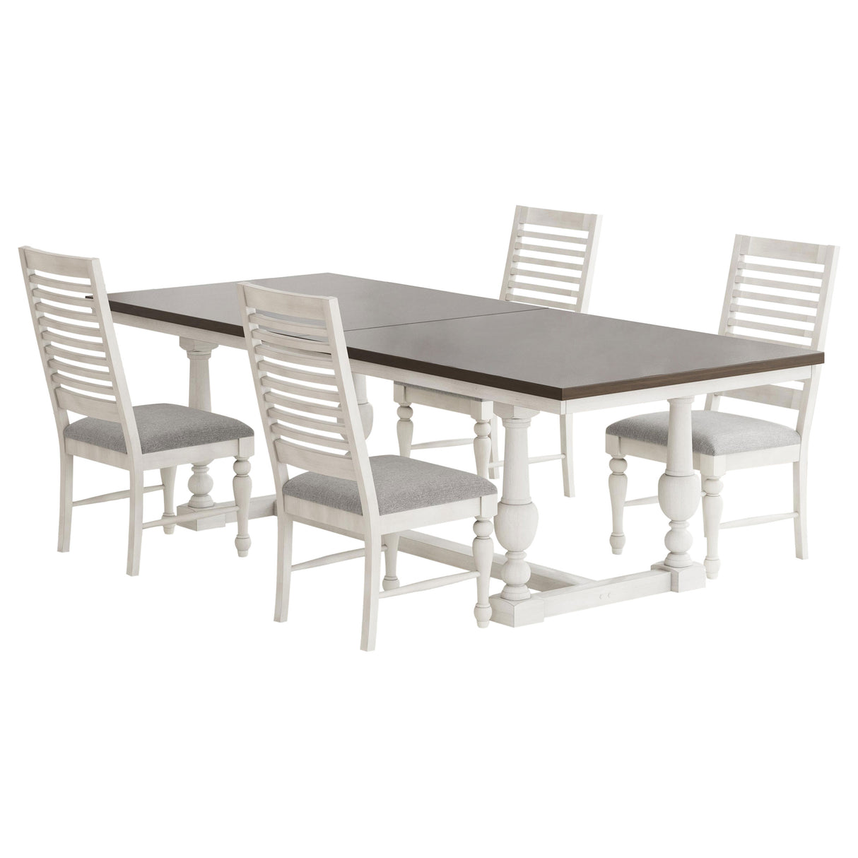 Aventine 5-piece Extension Leaf Dining Set Vintage White - Home Elegance USA