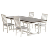 Aventine 5-piece Extension Leaf Dining Set Vintage White - Home Elegance USA