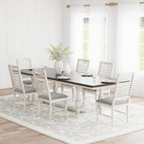 Aventine 7-piece Extension Leaf Dining Set Vintage White - Home Elegance USA