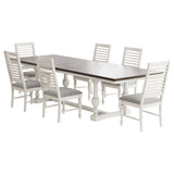 Aventine 7-piece Extension Leaf Dining Set Vintage White - Home Elegance USA