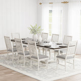 Aventine 9-piece Extension Leaf Dining Set Vintage White - Home Elegance USA