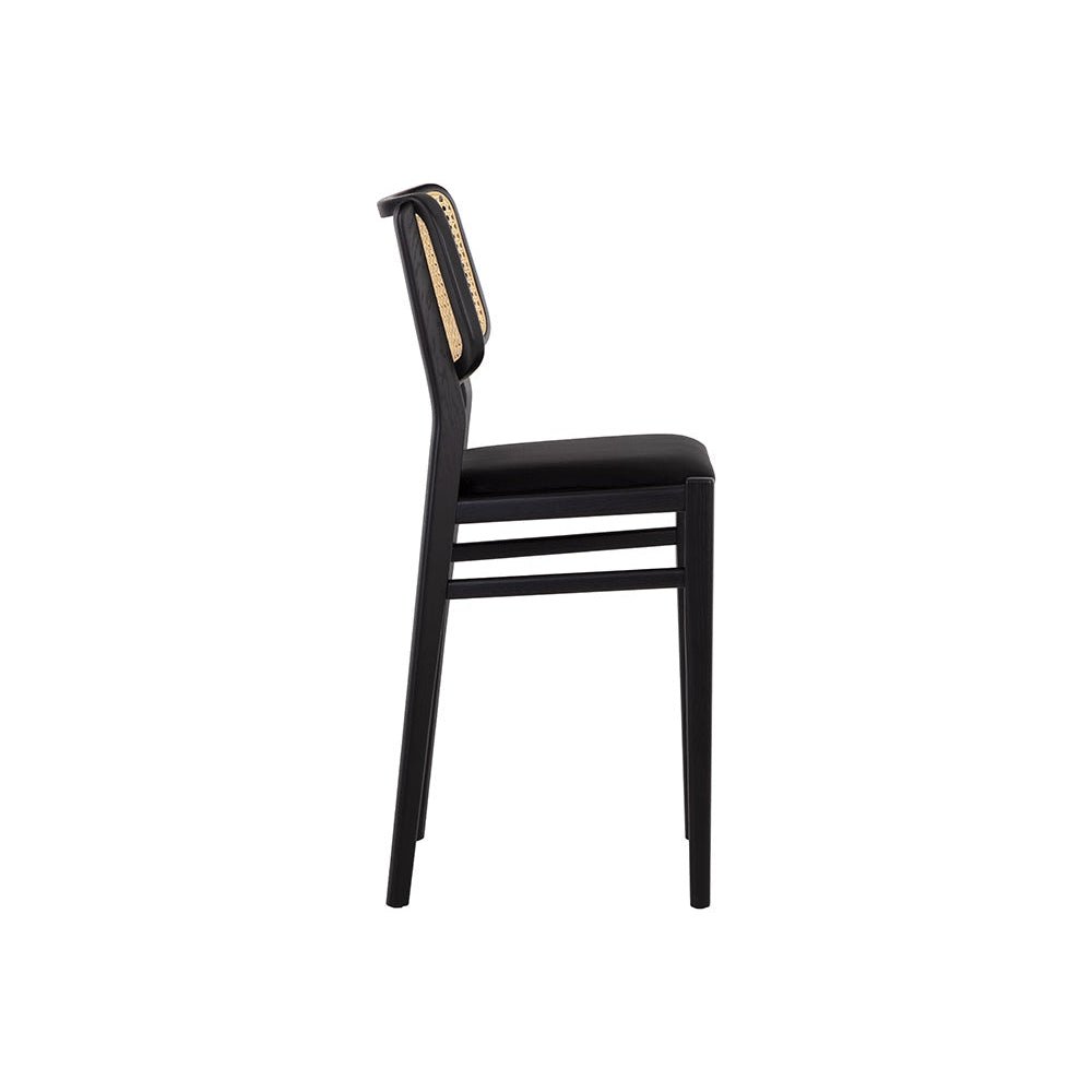 Annex Counter Stool - Velvet Black / Natural | Sunpan | Home Elegance USA