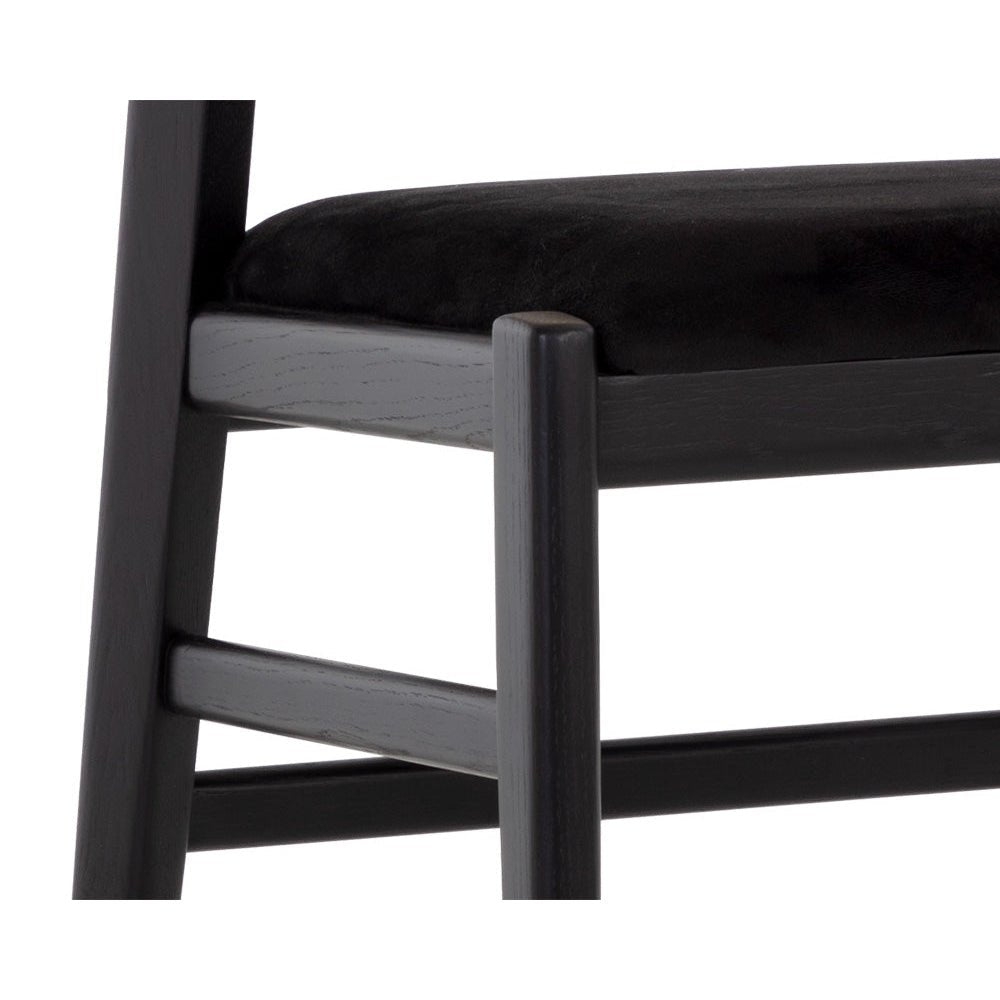 Annex Counter Stool - Velvet Black / Natural | Sunpan | Home Elegance USA