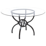 Aviano Round 5 - piece Dining Set Gunmetal and Brown - 108291 - S5A - image - 2