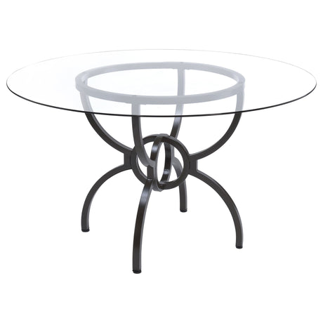 Aviano Round 5 - piece Dining Set Gunmetal and Brown - 108291 - S5A - image - 2