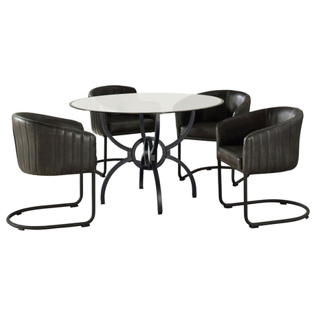 Aviano 5 - piece Dining Set Gunmetal and Matte Black - 108291 - S5 - image - 2