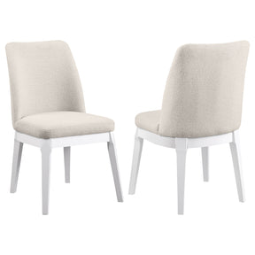 Carissa Upholstered Dining Side Chair Beige (Set of 2) - Home Elegance USA