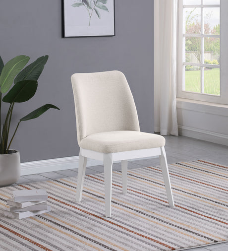 Carissa Upholstered Dining Side Chair Beige (Set of 2) - Home Elegance USA