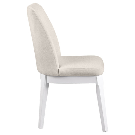 Carissa Upholstered Dining Side Chair Beige (Set of 2) - Home Elegance USA