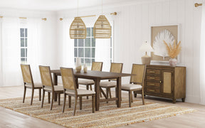 Matisse 7-piece Rectangular Dining Table Set Light Brown - Home Elegance USA