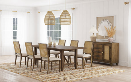 Matisse 7-piece Rectangular Dining Table Set Light Brown - Home Elegance USA