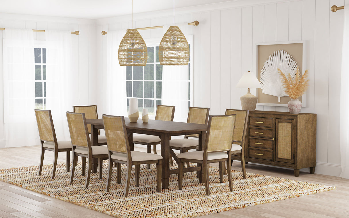 Matisse 9-piece Rectangular Dining Table Set Light Brown - Home Elegance USA