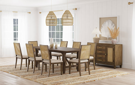 Matisse 9-piece Rectangular Dining Table Set Light Brown - Home Elegance USA
