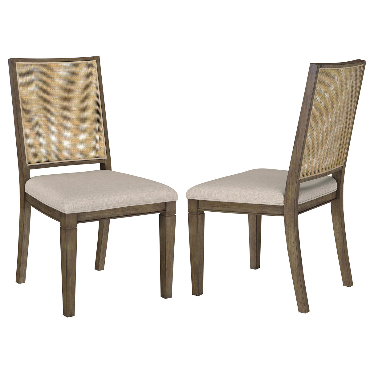 Matisse Woven Rattan Back Dining Side Chair Brown (Set of 2) - Home Elegance USA