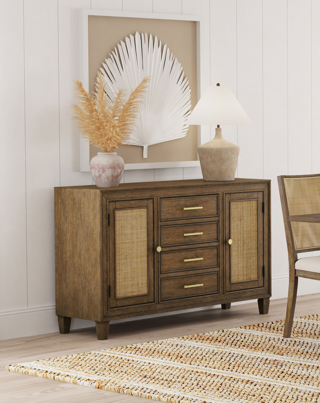 Matisse 4-drawer Sideboard Buffet Cabinet Light Brown - Home Elegance USA