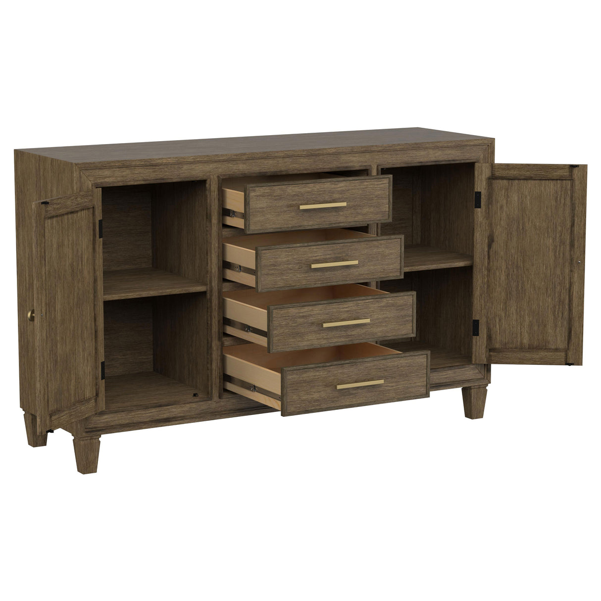 Matisse 4-drawer Sideboard Buffet Cabinet Light Brown - Home Elegance USA