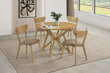 Dining Table 5 Pc Set - Elowen 5-piece Round Solid Wood Dining Set Light Walnut