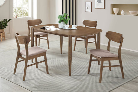 Dining Table 5 Pc Set - Dortch 5-piece Oval Solid Wood Dining Set Walnut