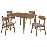 Dining Table 5 Pc Set - Dortch 5-piece Oval Solid Wood Dining Set Walnut