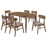 Dining Table 7 Pc Set - Dortch 7-piece Oval Solid Wood Dining Set Walnut