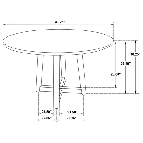 Dinah 5 - piece Round Solid Wood Dining Set Walnut | Coaster | Home Elegance USA