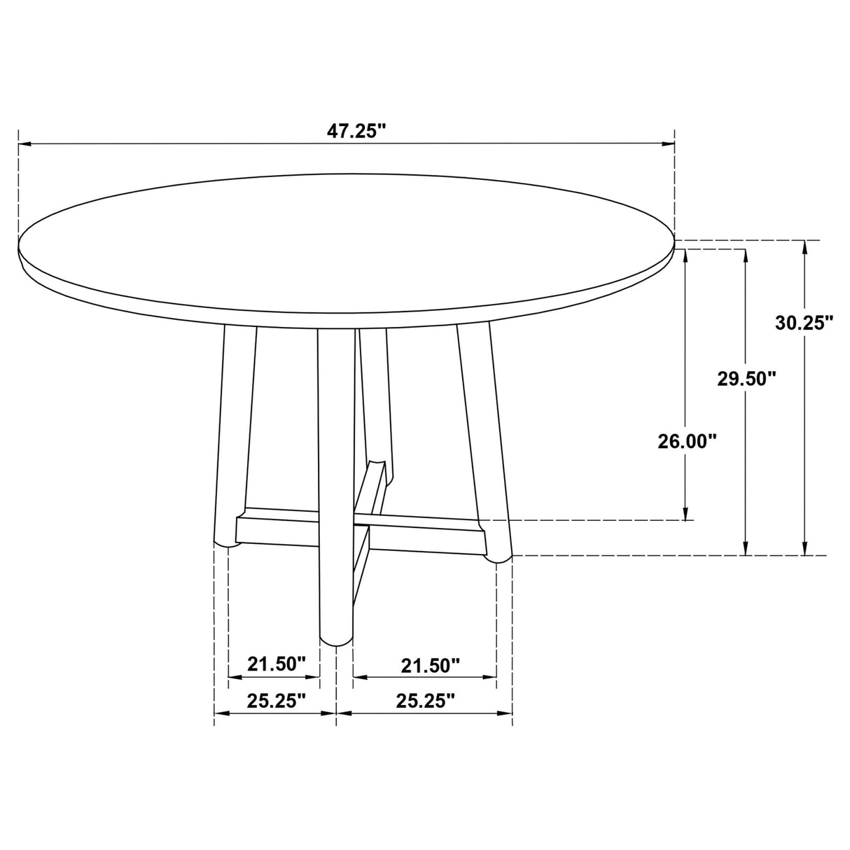 Dinah Round Solid Wood Dining Table Walnut | Coaster | Home Elegance USA